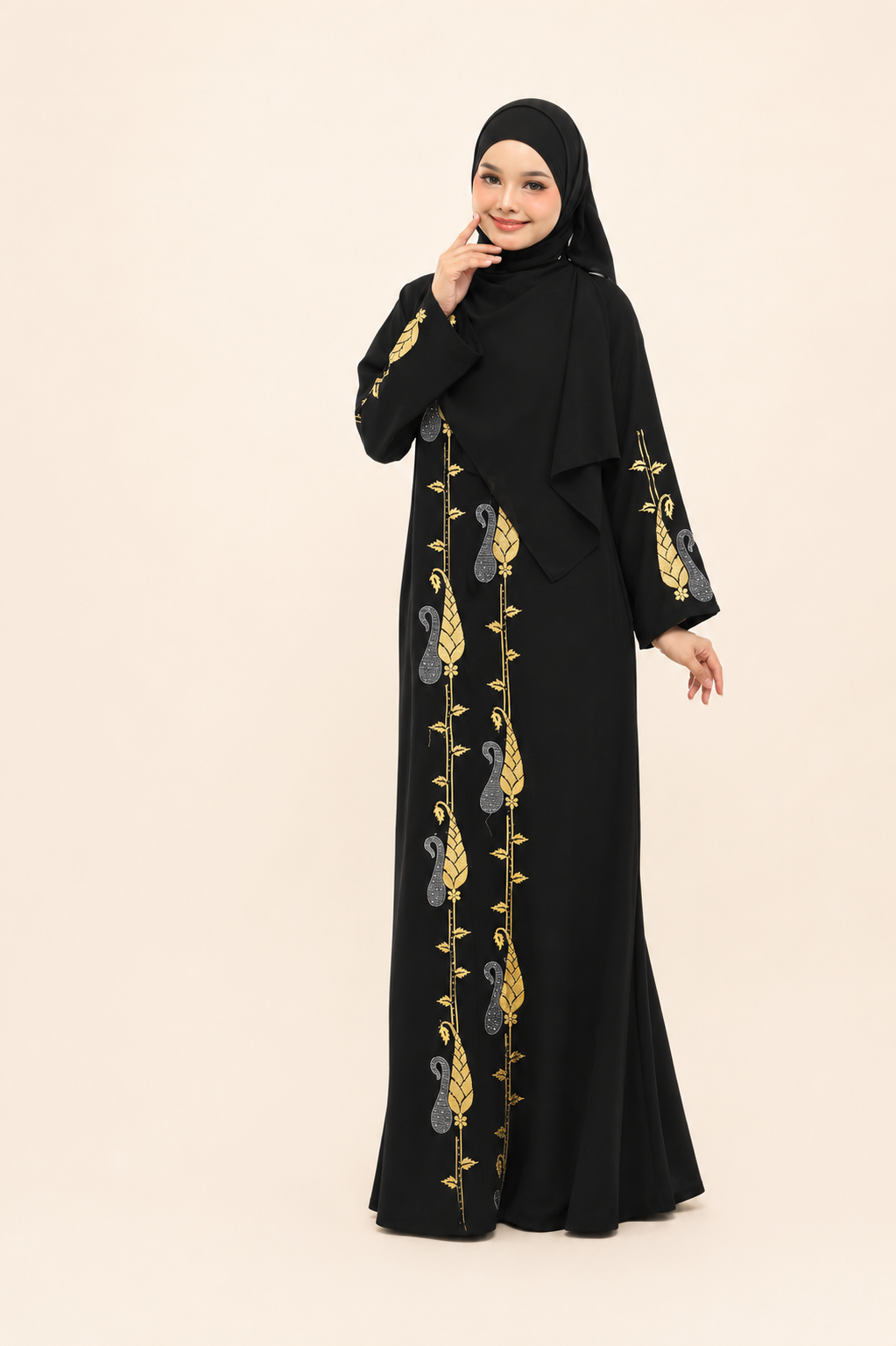 Modesti Jubah Sahara Sulam, Manik Terbaru Fashion