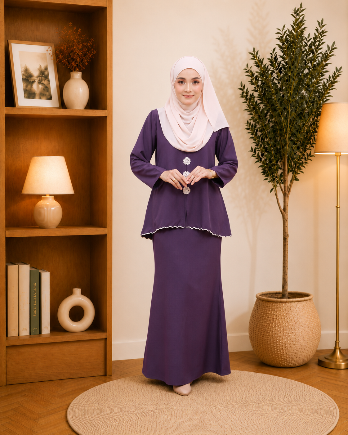 Model wearing Baju Kurung